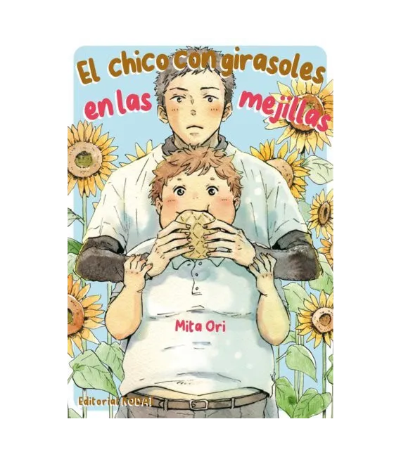 El chico con girasoles en las mejillas